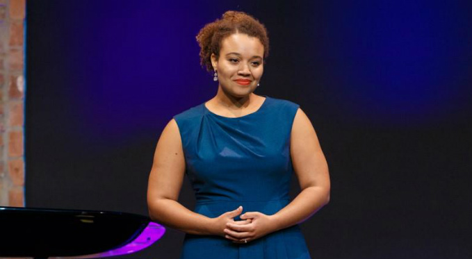 Taylor Raven performs an aria at Pittsburgh Opera's annual Rising Stars event