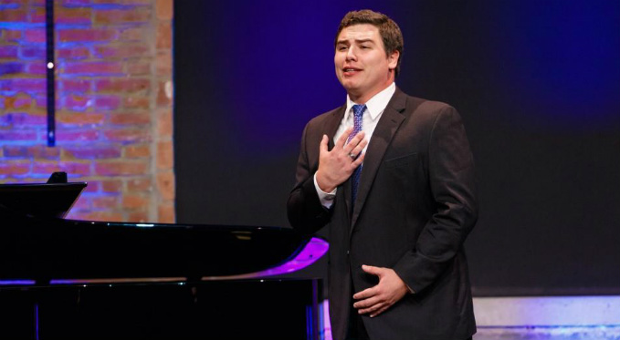 Eric Ferring performs an aria at Pittsburgh Opera's annual Rising Stars event