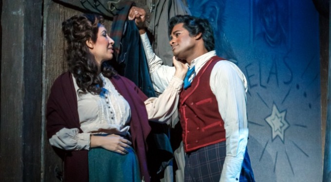 Mimi (Nicole Cabell) and Rodolfo (Sean Panikkar). Photo by David Bachman for Pittsburgh Opera