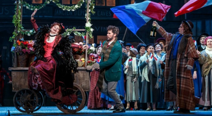 Musetta (Sari Gruber) with Marcello (Craig Verm). Photo by David Bachman for Pittsburgh Opera