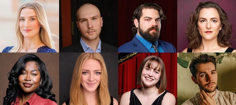 Collage of headshots of Pittsburgh Opera's 2025-26 Resident Artists