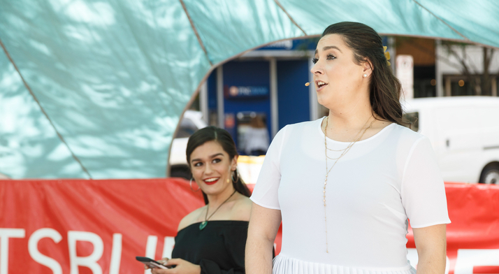 Caitlin Gotimer sings at Market Square Farmers Market