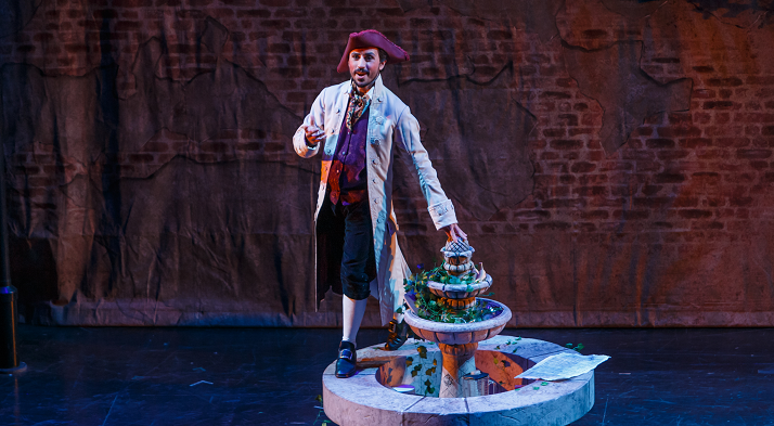 Fran Daniel Laucerica as Count Almaviva in the Student Matinee of The Barber of Seville (photo credit: David Bachman)