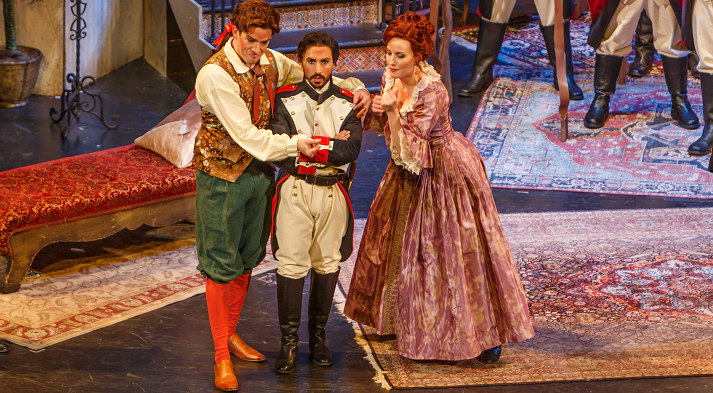 Fran Daniel Laucerica as Count Almaviva in the Student Matinee of The Barber of Seville (photo credit: David Bachman)