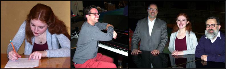 Professional opera coaches James Lesniak, Glenn Lewis, and Mark Trawka provide feedforward to young singers at the HS Vocal Mock Auditions.