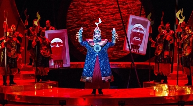 Andy Berry performs as Mandarin in Turandot